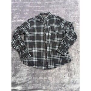 Report Collection Plaid Shirt, Men's Size M, Gray & Blue 90s Grunge Gorpcore